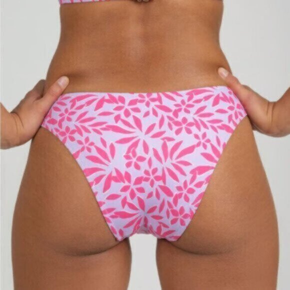NWT Lively Women's Pink The Swim Floral Cheeky Retro Bottom Size Medium - Picture 2 of 6